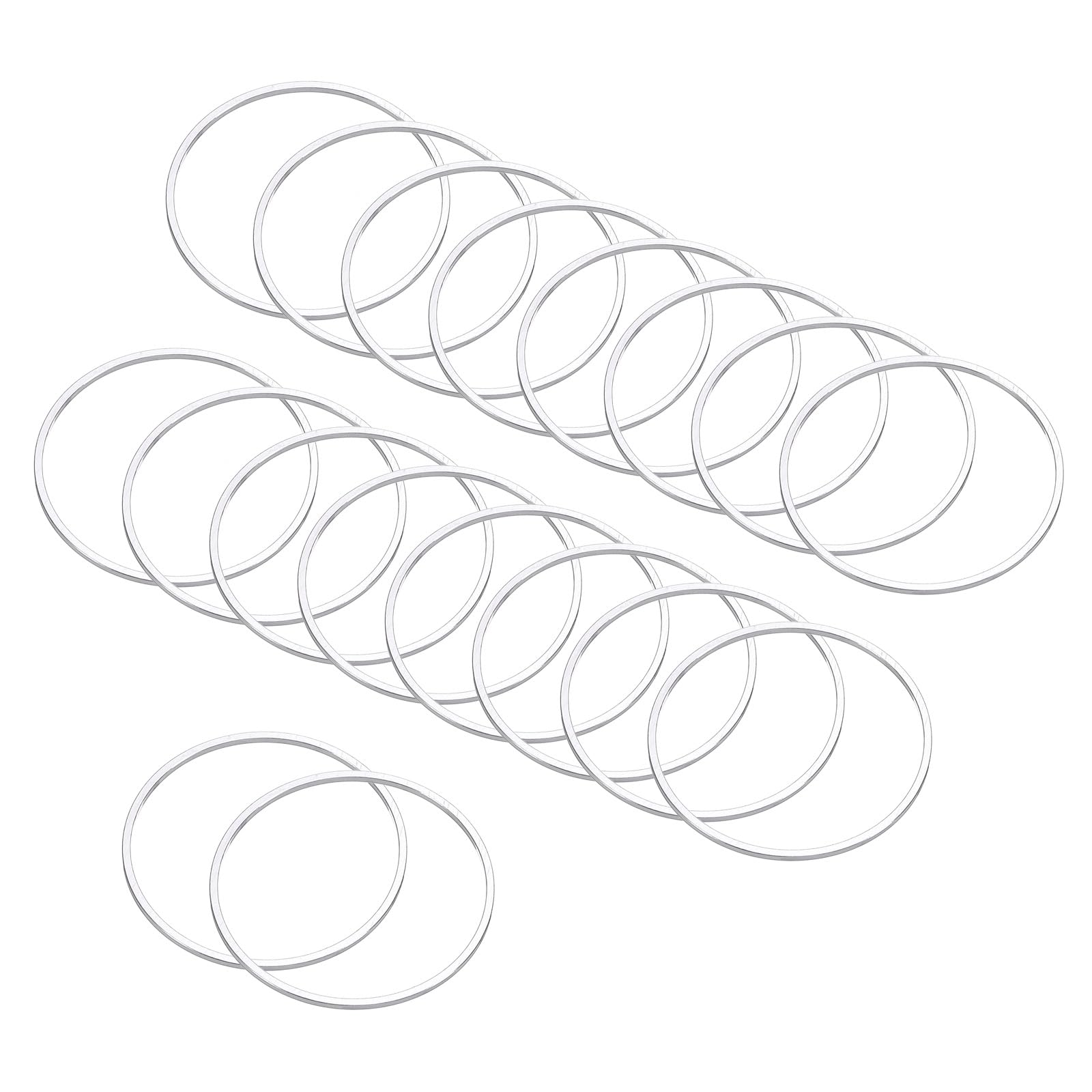 PATIKIL Beading Hoop Earrings, 30 Pcs Round Beading Findings Copper Hoop Earring for DIY Crafts Making Earring Necklace Making(25mm, Silver)