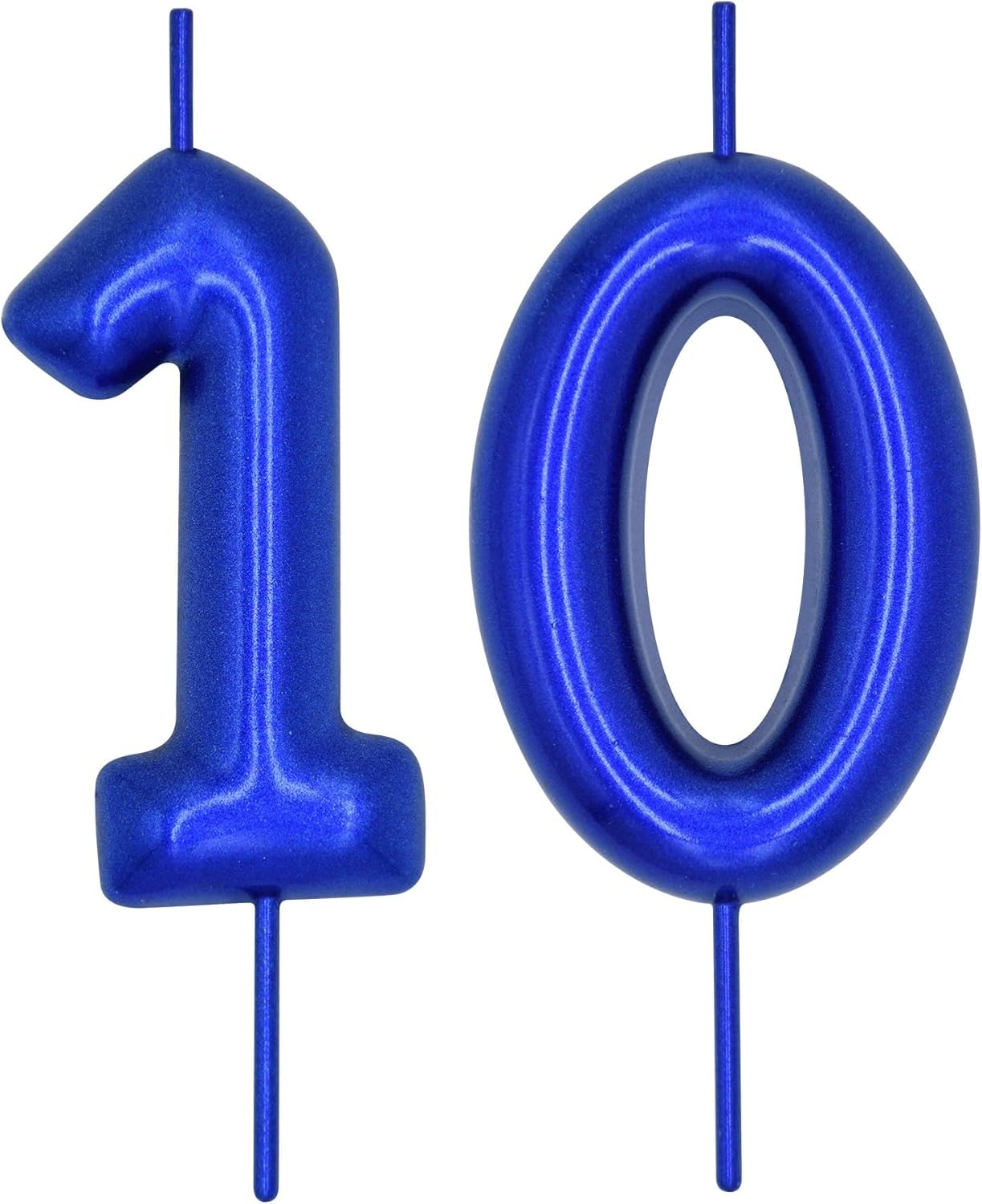 Candles & Holders - DERVENTA Birthday Candles Numbers Blue 2.36 inch Party Cake Topper 1 Piece (Number 10 Blue)