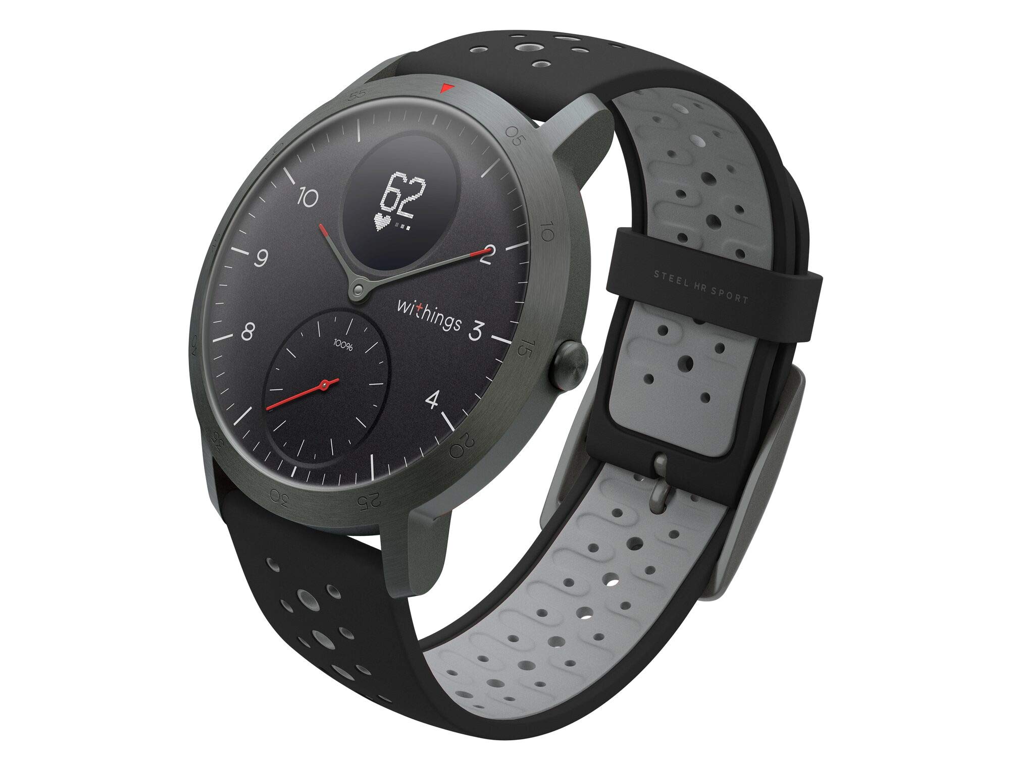 Withings Steel HR Sport - Multisport hybrid Smartwatch, connected GPS, heart rate, fitness level via VO2 max, activity and sleep tracking, notifications
