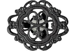 VSPDVO 6.1 Inches Cast Iron Teapot Warmer Dish Cups Trivet,Flower-Shaped Design with Tealight Holder - Heavy Duty & Decorative Candle Holder Stands for Heat Food Coffee Milk or Tea