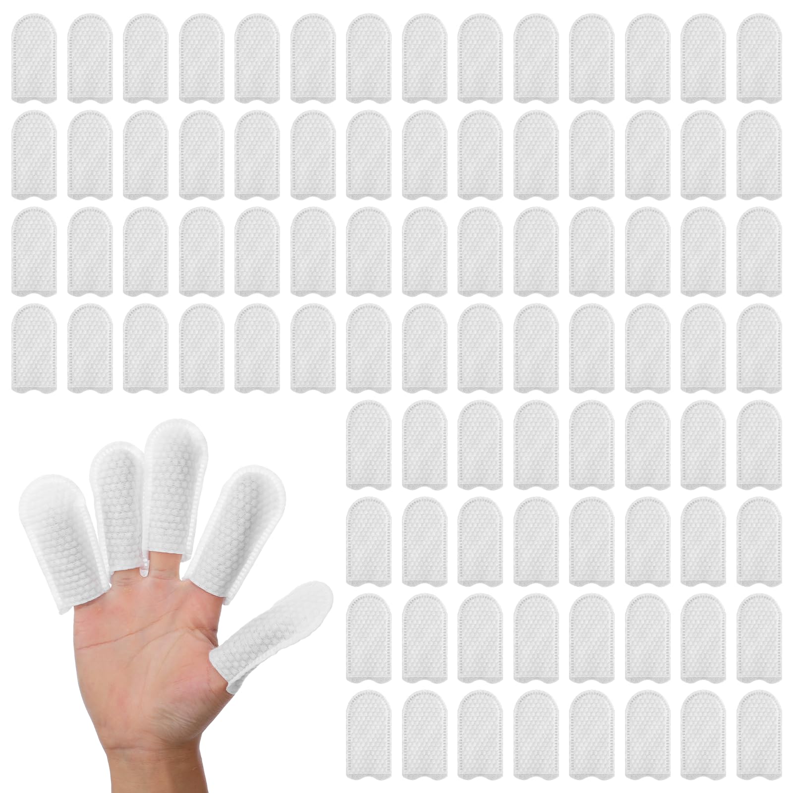 View 1 of 100 Pcs Cotton Finger Cots Dog Ear Wipes for Pet Ear Cleaning Cloth Finger Cots Fingers Covers Fingers Gloves Disposable for Nails Cleaning Dog Cat Teeth Cleanings Grooming Nail Trimming Precise Tasks