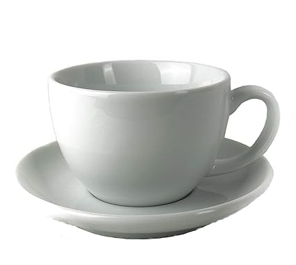 Moka Consorten Italienische Cappuccino-Tasse »Verona Open« weiß mit großem Henkel (max. 180 ml), handgemacht (6 Tassen & Unte
