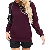 AUSELILY Women's Crewneck Hoodies Oversized Sweatshirt Long Sleeve Pullover Sweatshirts with Pockets X Decoration 2026