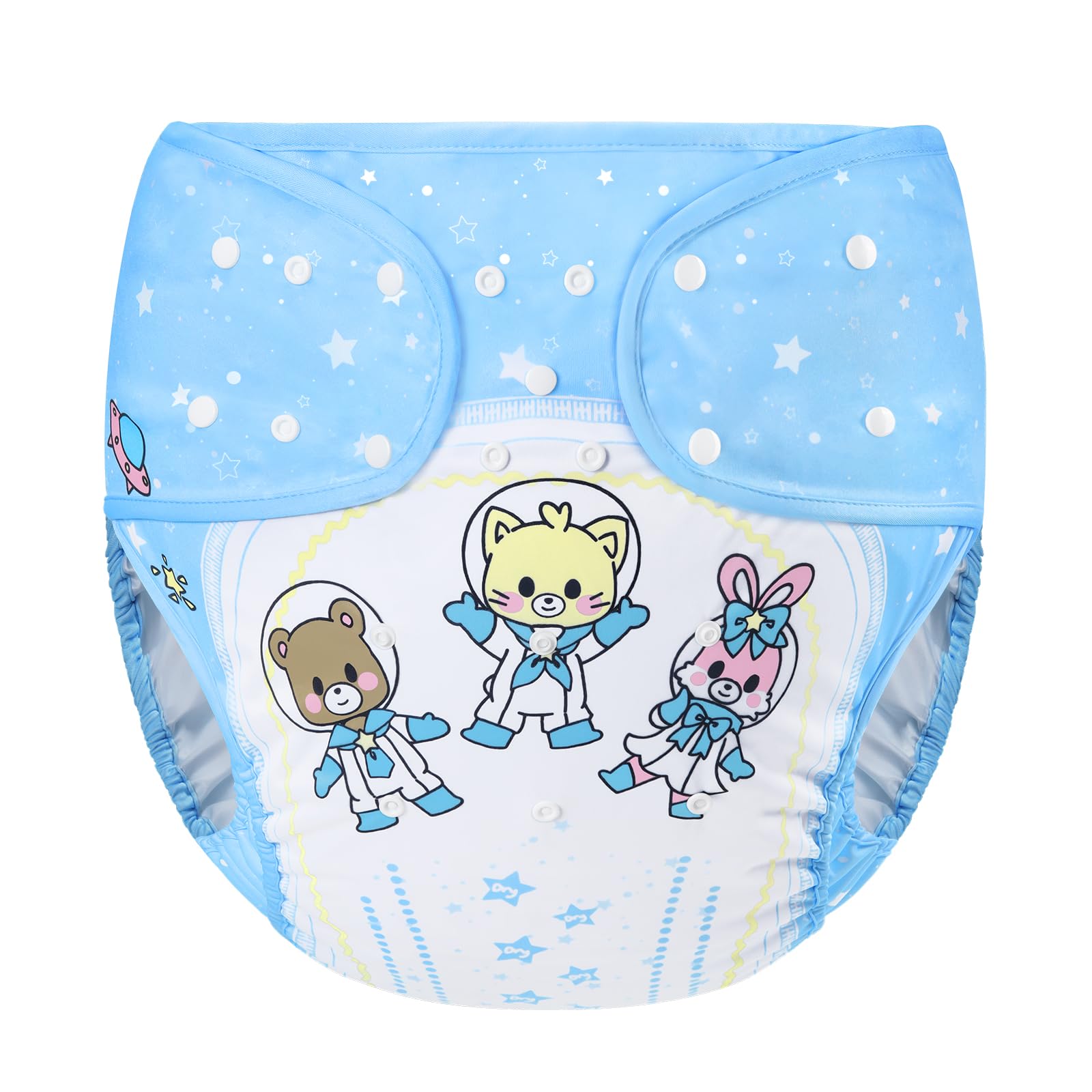 LittleForBig Washable Adjustable Reusable Waterproof Cloth Adult Diaper Wrap Cover One Size - Astro Babies