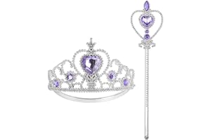 Princess Dress Up Accessories Princess Crown Tiara for Little Girls, BIBUTY Princess Tiara Wand Jewelry Toy Gifts for 3-6 Girl