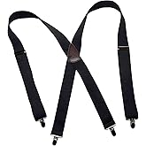 1 1/2" Wide Classic Series Holdups Suspenders for Men in X-back style w/USA Patented No-slip® Silver Clips