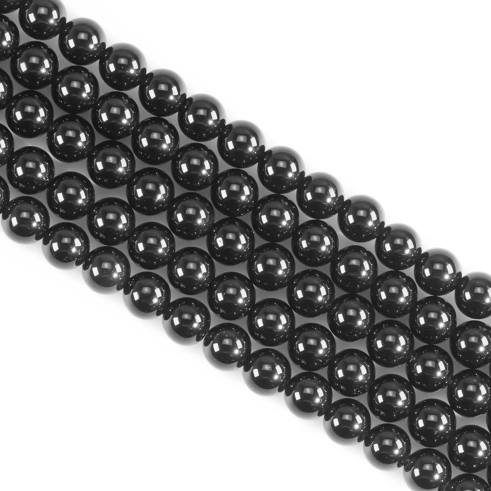 Black Obsidian Crystal Beads for Jewellery Making - 85pcs, 4mm Round, Gemstone & Stone Beads — image 1