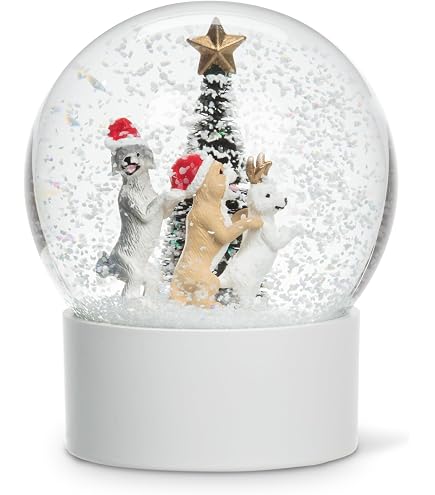 Dôme Musical De Noël Roman – Chien En Céramique 15,2 Cm – Multicolore – Mécanisme Jingle Bells – Décoration De Fête