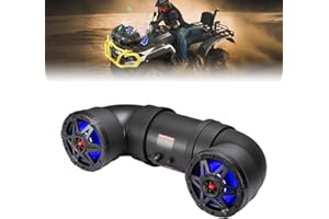 KEMIMOTO ATV Speaker 6.5 Inch Bluetooth-connectivity ATV Sound Bar w/ 20 RGB Light Modes, 2X Full Range Speakers 2X Tweeters 