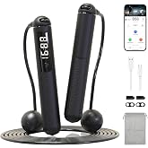 SaintCos Cordless Gravity Jump Rope, Smart Jump Rope with Counter for Gym, Fat Burning &amp; Calorie Burn, APP Data Analysis, Home Workout Equipment for Women ＆ Men