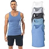 COLORFULLEAF Men's Tank Top Bamboo Rayon Undershirts Moisture-Wicking Cool Slim Fit T Shirts for Men