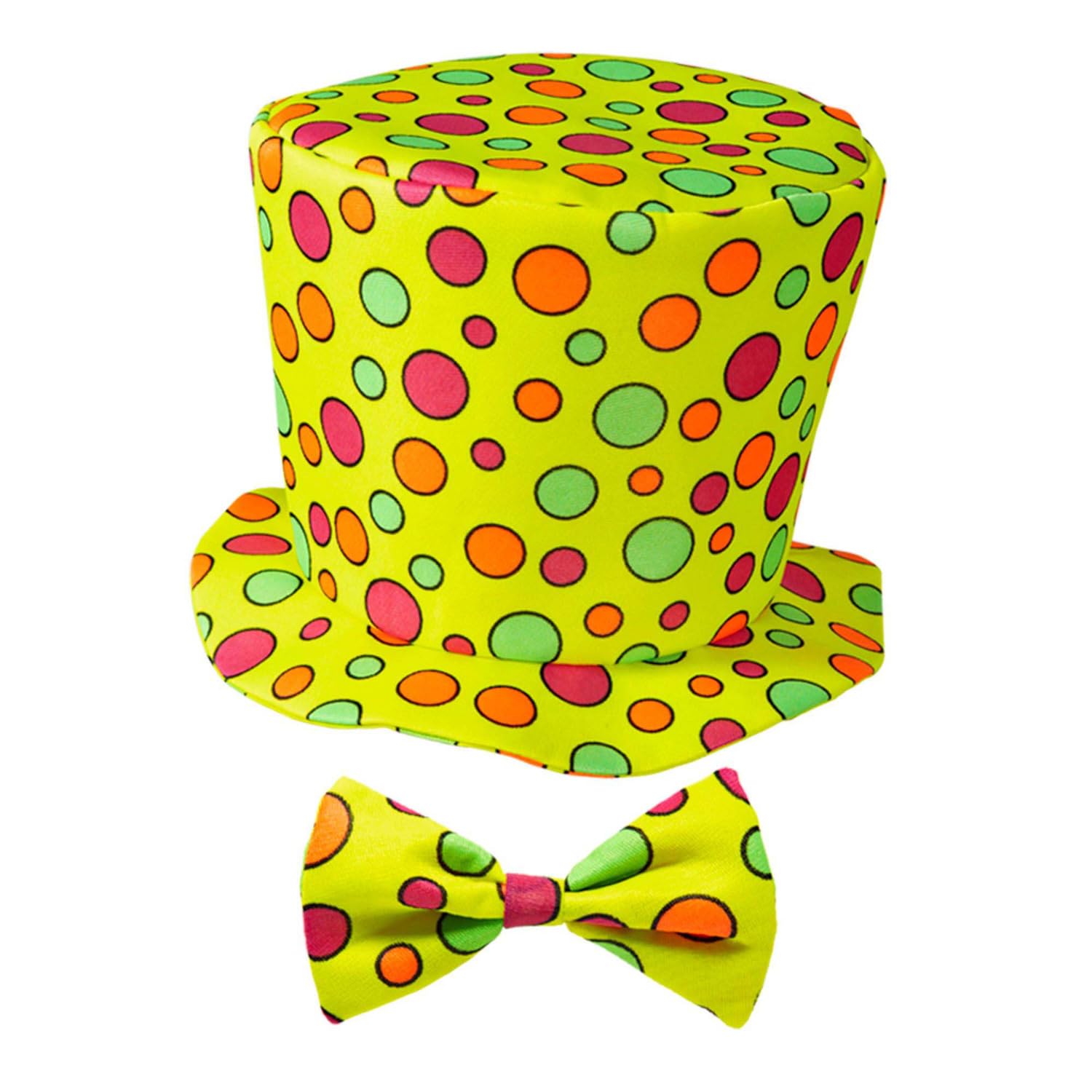 WIDMANN CLOWN TOP HAT & BOW TIE Yellow - Child Size