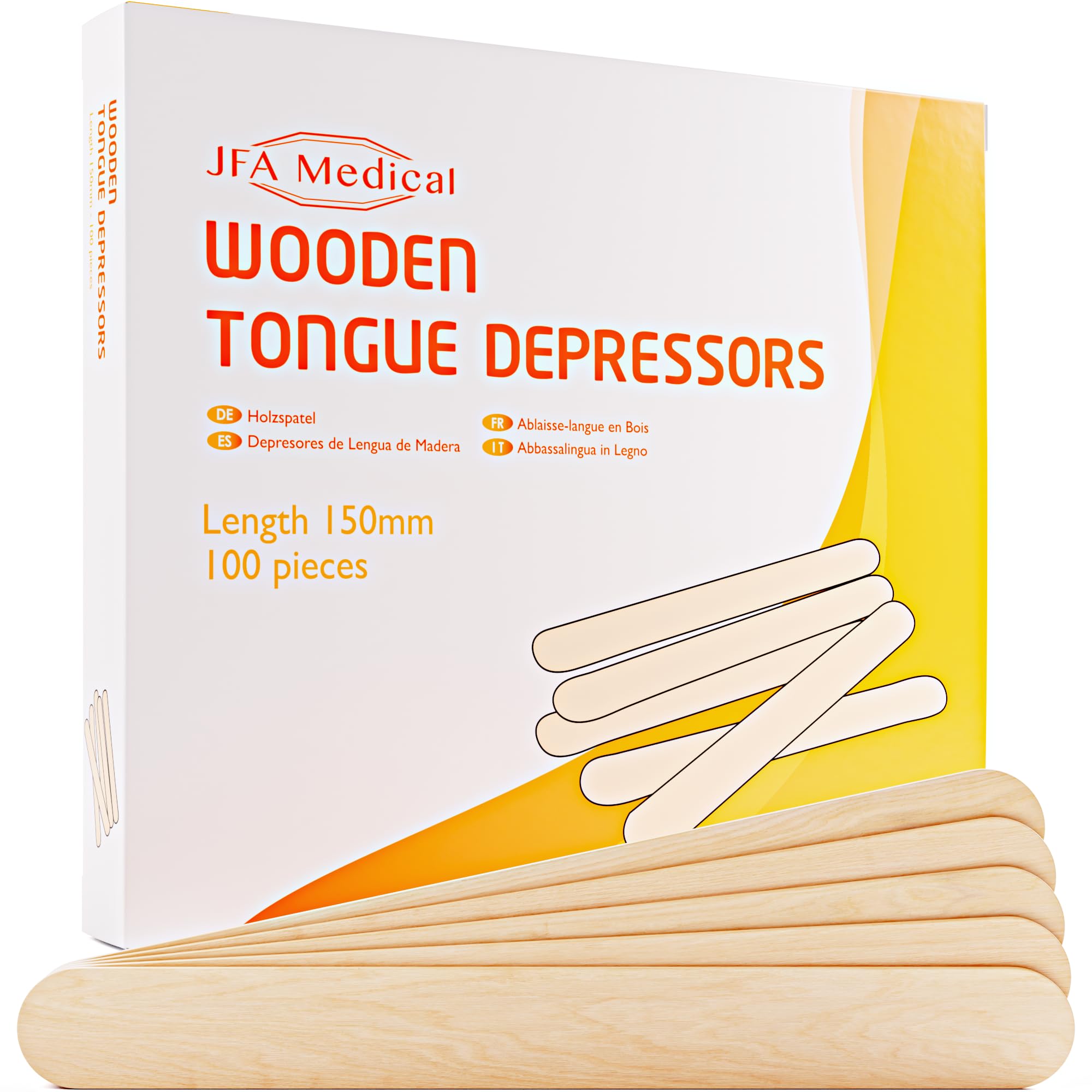 Pack of 100 Wooden Waxing Spatulas Wax Applicator Sticks/Wooden Tongue Depressors