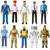 Beverly Hills Doll Collection Community Helper Figures, 10-Piece Toy Set | 10 Movable Dollhouse Figures Featuring Community Careers for Imaginative Pretend Play, Storytelling, and Role-Playing Fun