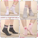 Zuimei 6 Pairs Kids Socks Cotton School Crew Athletic Hearts Stripes 9-12 view 6