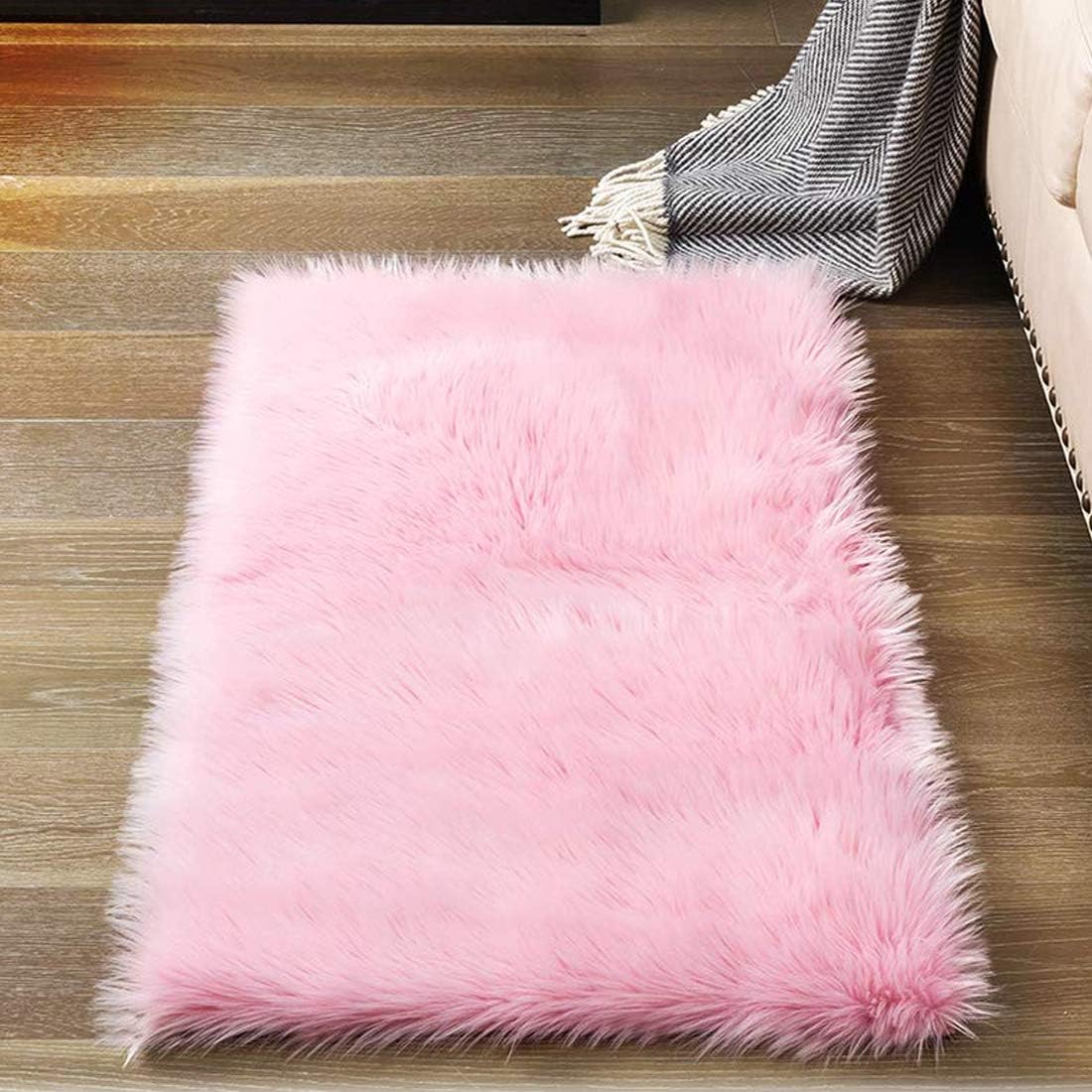 Topspitgo Oveja de Piel sintética Felpudo Alfombra Antideslizante
