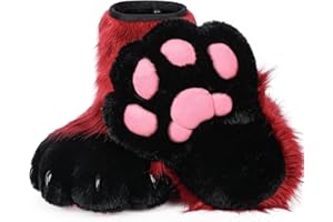 BNLIDES Cosplay Animal Cat Wolf Dog Fox Fursuit Feet Paw Claw Shoes Furry Boots Costume Accessories for Adult