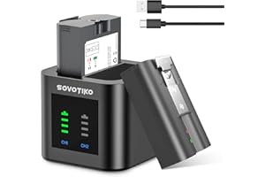 SOVOTIKO 2-Pack Replacement Battery and Dual Port Charger for Ring-Doorbell Camera 2/3/3plus/4, Stick Up Cam Battery and Spot