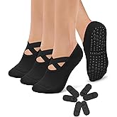 Diu Life 3 Pack Pilates Socks Yoga Socks with Grips for Women Non Slip, Workout, Pure Barre, Ballet, Dance, Hospital Socks