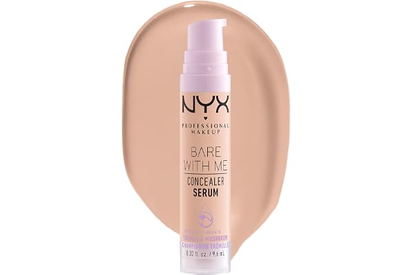 NYX Professional Makeup Concealer, Under eye concealer, Bare With Me Serum, Satin and Natural Finish, Infused with Tremella M