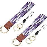 PATIKIL Keychain Wristlet, Cute Keychain Stretchy Woven Wrist Lanyard Strap Key Ring Car Keys Chain for Women Men
