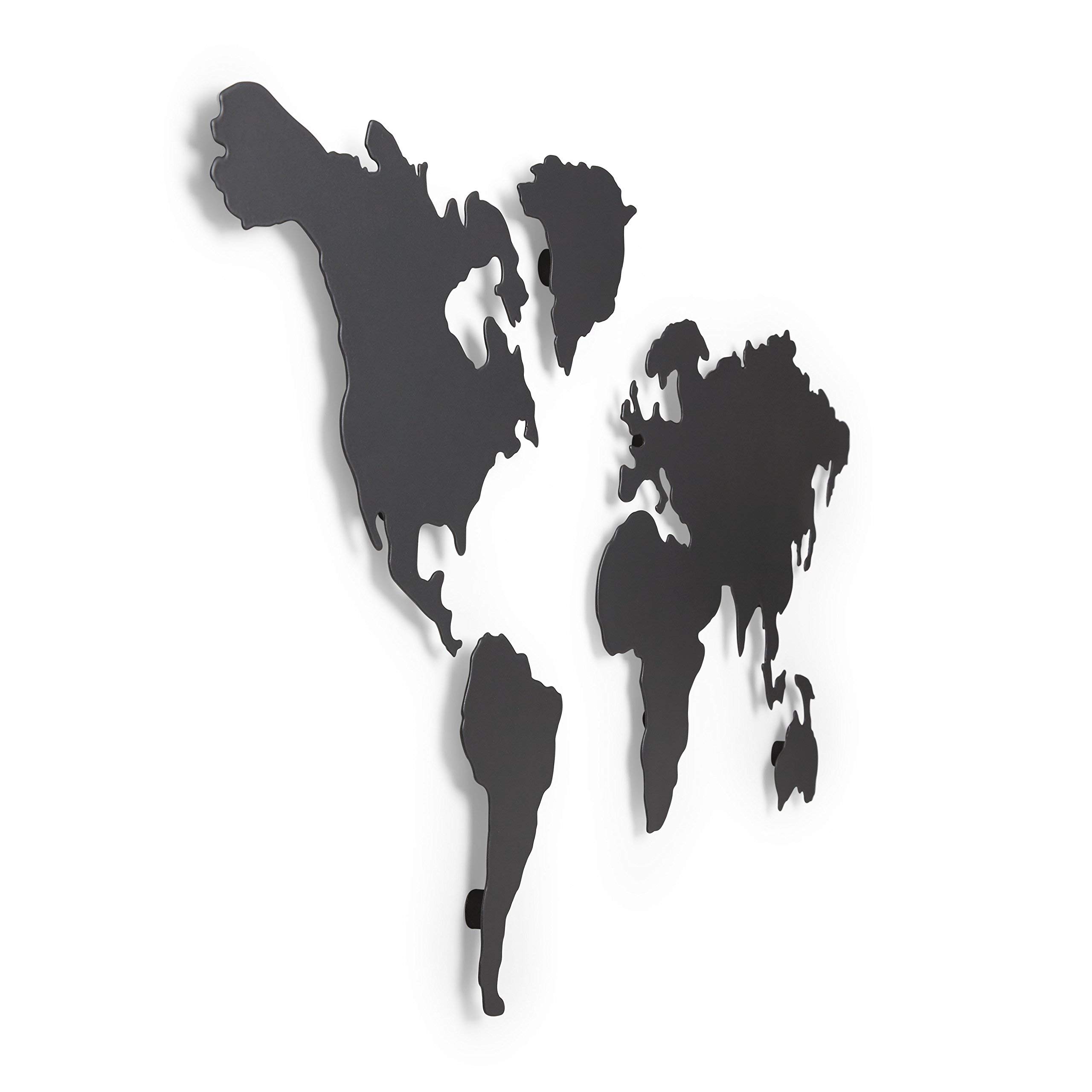 Umbra Mappit Wall Decor Magnet Board Map for Tracking Travels, Titanium Plated, Wall Art,1008050-624,52 x 33 x 3 cm