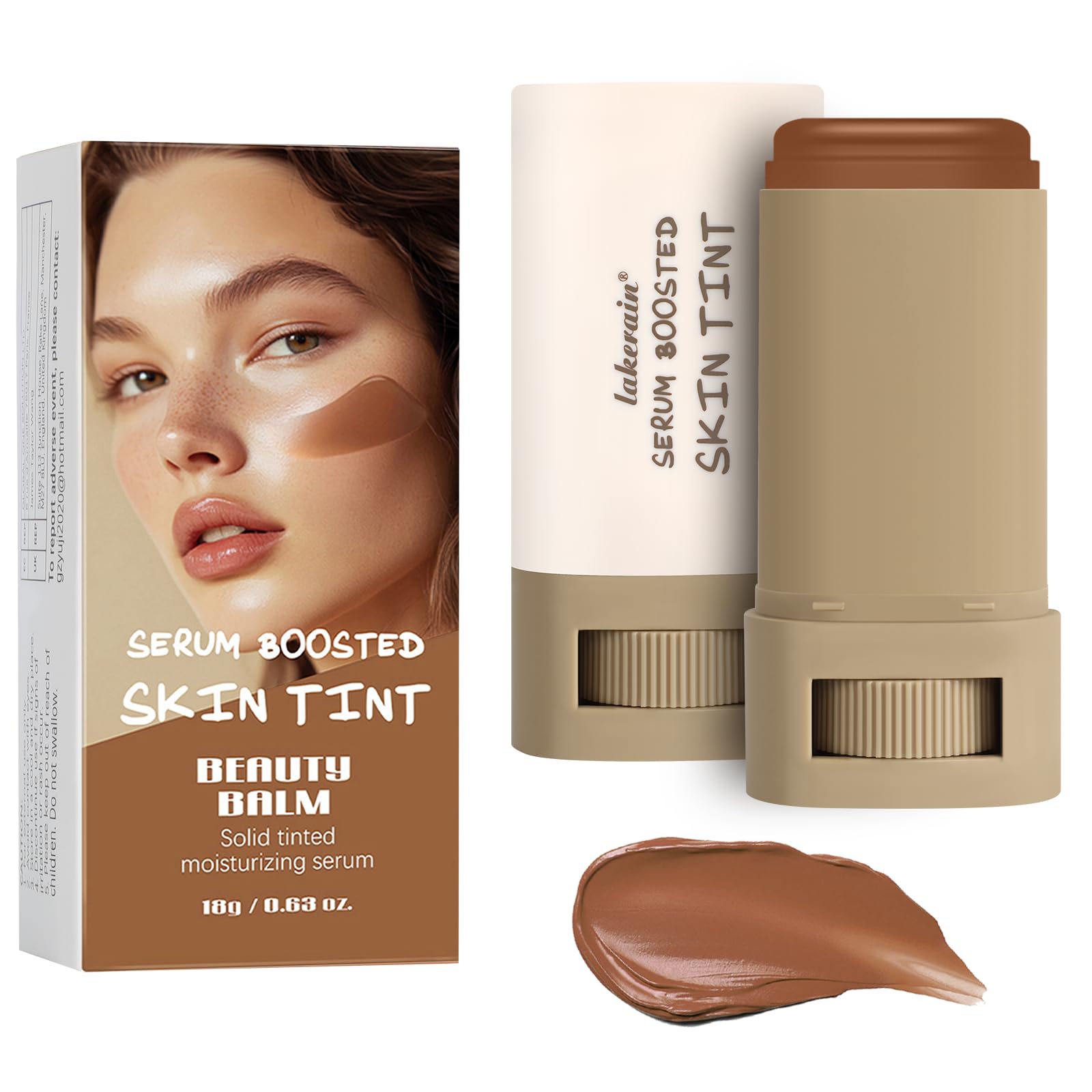 2Pcs Foundation Stick Beauty Balm Serum Boosted Skin Tint, Solid Tinted Moisturizing Serum Contour Stick Foundation Face for Women, Hydrates, Natural Finish Makeup (#3, 3))