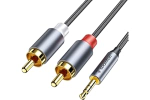 SOOMFON RCA to 3.5mm AUX Cable 6.6FT 3.5mm Male to 2RCA Male Stereo Audio Headphone Jack Adapter HiFi Sound RCA Y Splitter to