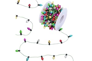 Gloreyan Mini Dollhouse Christmas Lights, Fake String Lights Xmas Decoration for Christmas Dollhouse Craft Fairy Garden Accessories(197 inch)
