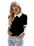 Verdusa Women's Colorblock Contrast Polo Collar