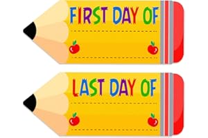 WaaHome First & Last Day of School Chalkboard Sign 5.5"x13.7" Double Sided Back to School Sign Gifts for Kids Girls Boys, First Day of Kindergarten Preschool 1st Grade Board Sign Photo Prop