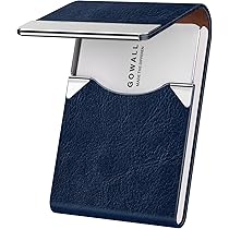 Business Name Card Holder Luxury Leather & Stainless Steel Multi