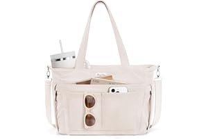 BAGSTELLAR Corduroy Tote Bag for Women, 17 Pockets Lightweight Crossbody Bible Teacher Nurse Shoulder Bag for Daily School Travel Gym