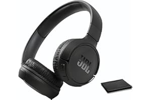 JBL Tune 570BT On-Ear Wireless Bluetooth Headphones with Pure Bass Stereo Sound, Includes Cleaning Cloth - Black(JBLT570BTBLKAM-CC)