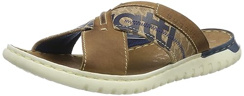 Men Beige Sandals Leather Sliders