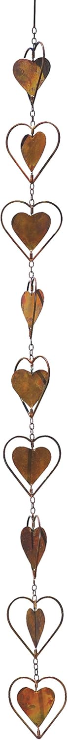 Plaques & Wall Art - Ancient Graffiti AG-87075, 4 x 4 x 48 Flamed Heart Hanging Ornament
