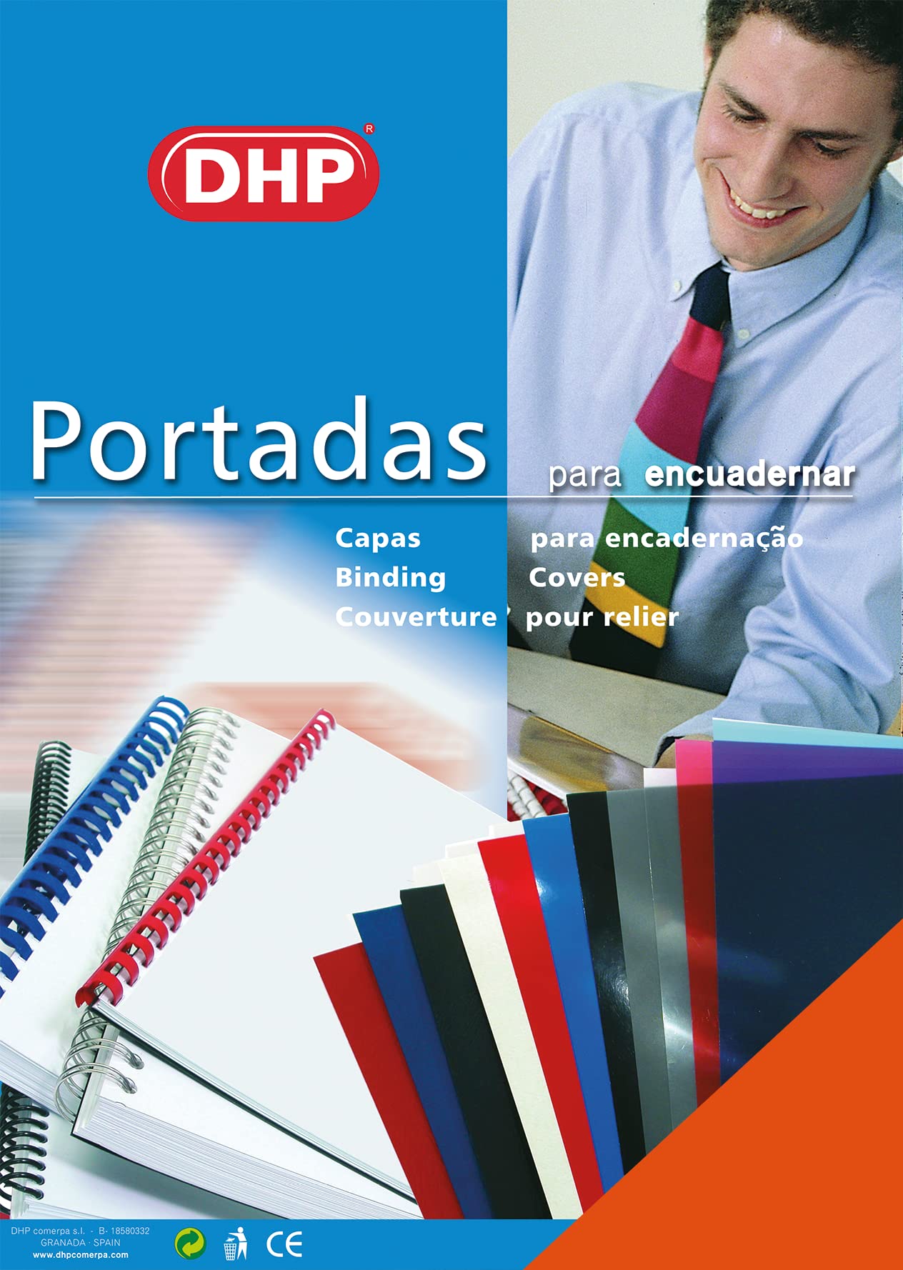 Pack of 100 Polypropylene Binding Cover, 0.45 mm Thick, A4 Format, Fluor Orange