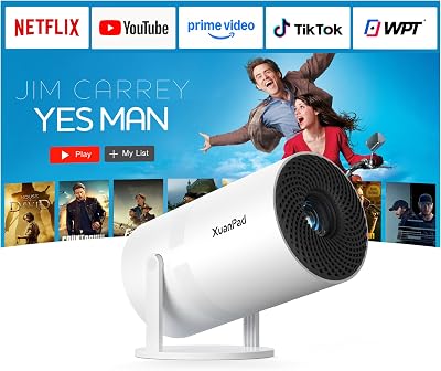 XuanPad Mini Projector WiFi Bluetooth 1080P Netflix Compatible 210° Stand