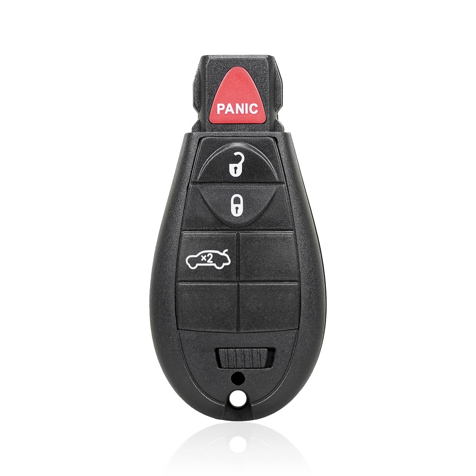 MACHSWON Replacement Keyless Entry Remote Car Key Fob Black M3N5WY783X 433Mhz for Chrysler- 300 2008-2010 4 Buttons with Door Key Chip 46