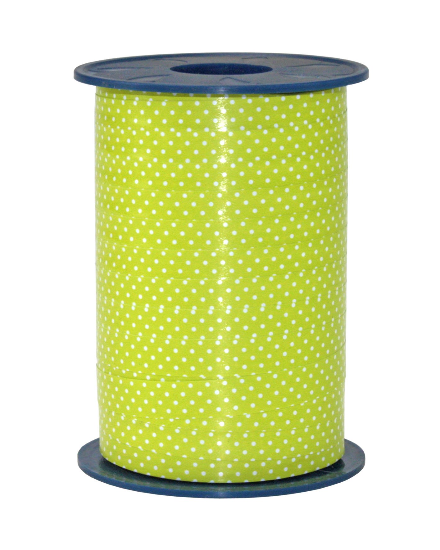 PRÄSENT - Dots Curling Ribbon Lime Green 10 mm width, 250 m length