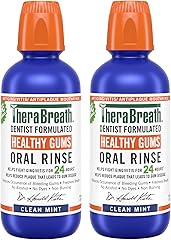TheraBreath Healthy Gums Periodontist Formulated 24-Hour Oral Rinse with CPC, Clean Mint, 16 Fl Oz (Pack of 2)