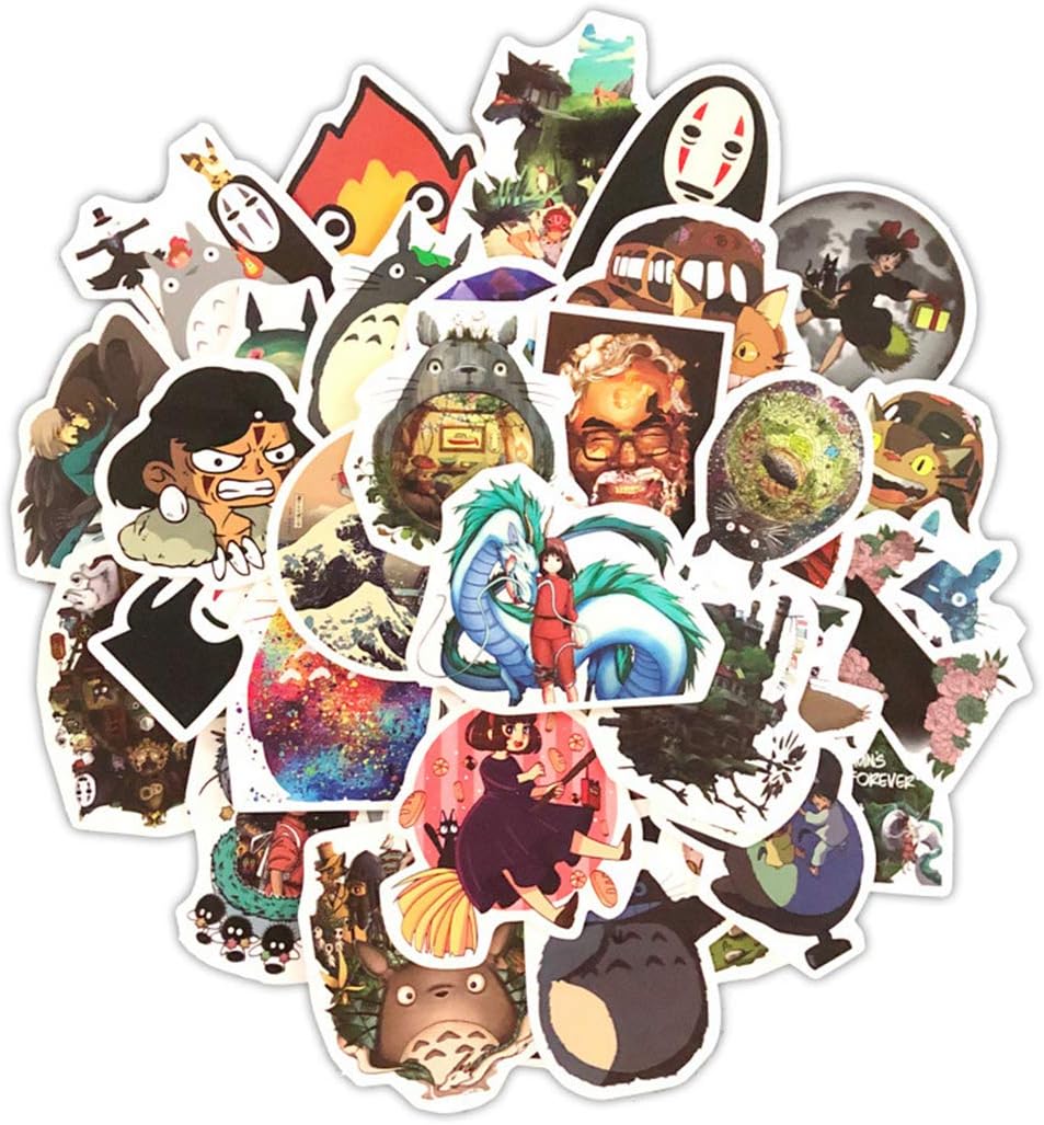 50pcs Hayao Miyazaki Totoro Water Bottles Stickers Lovely Waterproof Aesthetic Trendy Summer Stickers for Teens Girls Perfect for Waterbottle Laptop Phone Travel