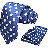 Luckyvestir Mens Tie Polka Dot Ties for Men, Silk Mens Ties and Pocket Square Set Formal Neckties Wedding Business
