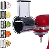 Slicer Shredder Attachment for KitchenAid Stand Mixer, Vegetable Chopper Cheese Grater Fruits Salad Cutter Accessories with 5