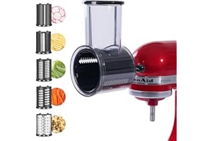 Slicer Shredder Attachment for KitchenAid Stand Mixer, Vegetable Chopper Cheese Grater Fruits Salad Cutter Accessories with 5