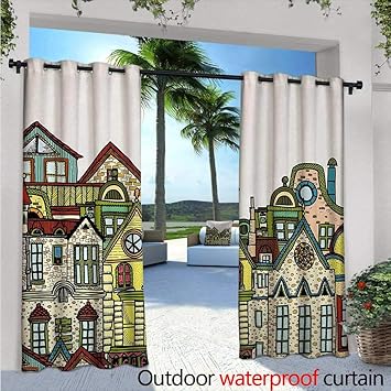Amazon Com Blountdecor Cityscape Outdoor Blackout Curtains W96 X