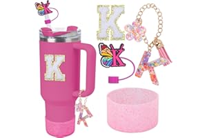 LA KEN DU Use for Stanley Cup Accessories Charms 40oz 30oz,Compatible with Stanley Cup Letter Charms for Handle Silicone Boot,Straw Cover Topper & Sticker
