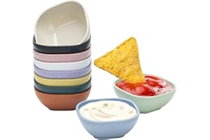 10 Pcs Unbreakable Wheat Straw Dipping Bowls, 4.8oz Dip Bowls for Side Dish, Small Prep Bowls, Ketchup, Candy, Dessert, Nuts,