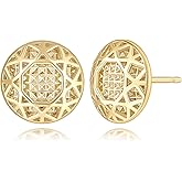 KKR Gold Earrings for Women 14K Gold Studs Earrings for Women Stud Earring for Womens Studs Stunning Hollow Design Stud Earring for Womens