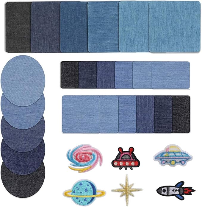 HO2NLE 30Pcs Iron on Patches with 6 Badge Patches for Jeans Clothes